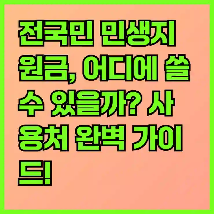 전국민 민생지원금, 어디에 쓸 수 있을까? 사용처 완벽 가이드!