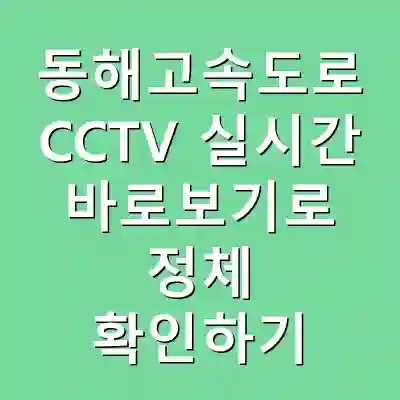 동해고속도로 CCTV 실시간 바로보기로 정체 확인하기